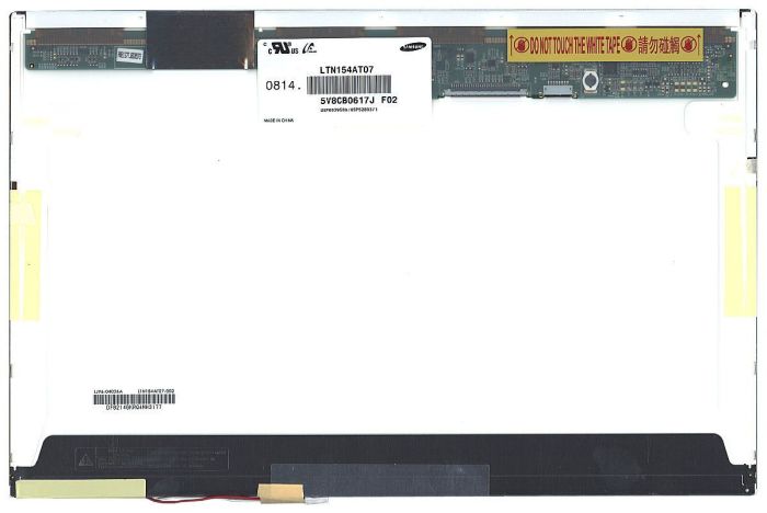 Матриця для ноутбука 15,4", Normal (стандарт), 30 pin (зверху праворуч), 1280x800, Лампова (1 CCFL), без кріплень, глянцевая, Samsung, LTN154AT07