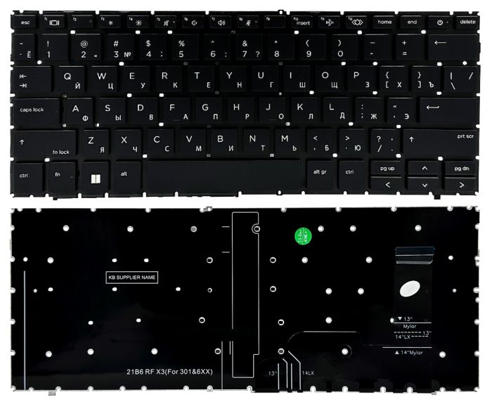 Клавіатура HP ProBook 440 G8 G9 445 G8 G9 чорна без рамки Прямий Enter Original PRC