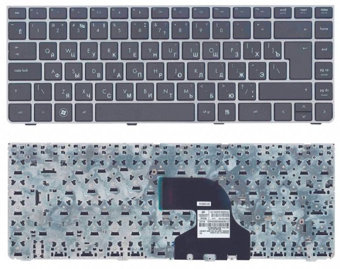 Клавіатура для HP ProBook (4330S, 4331s, 4430s, 4431s, 4435s, 4436s) Чорна, (Сіра рамка), RU