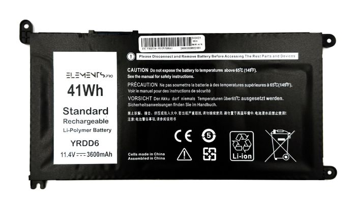 Батарея Elements PRO для Dell Latitude 3310 2-in-1 Inspiron 3493 3793 5482 5584 7586 Vostro 3491 5481 11.4V 3600mAh (YRDD6-3S1P-3600)