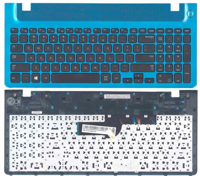 Клавіатура для ноутбука Samsung (355V5C) Чорна, (Blue TopCase), RU