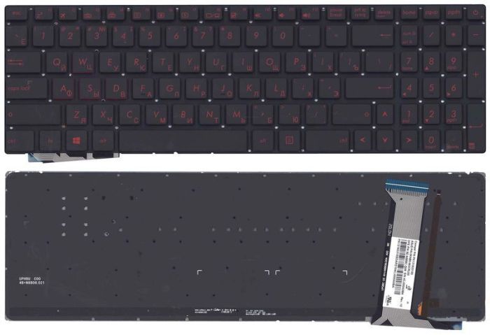 Клавіатура для ноутбука Asus (G771, N551) з підсвічуванням (Light), Чорна, (Без рамки) UA