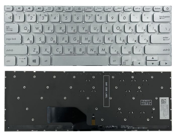 Клавіатура Asus S13 S330FA S330FN S330FL S330UA S330UN сіра без рамки підсвітка Прямий Enter Original PRC