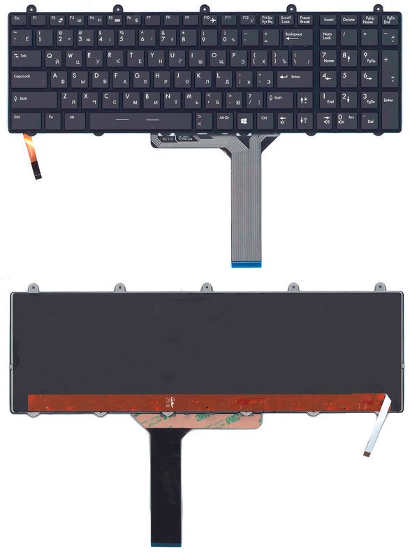Клавіатура для ноутбука MSI (GE60, GE70, GT70) з підсвічуванням 7 кольорів (Light) Чорна, (Чорна рамка) UA