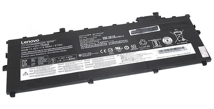 Аккумулятор для ноутбука Lenovo-IBM 01AV430 ThinkPad X1 Carbon Gen 5 11.52V Black 4830mAh Orig