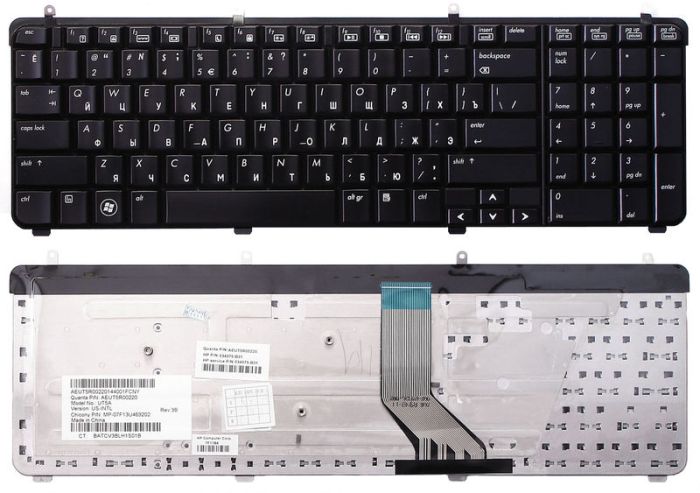 Клавіатура для ноутбука HP Pavilion (DV7-2000) Чорна, RU