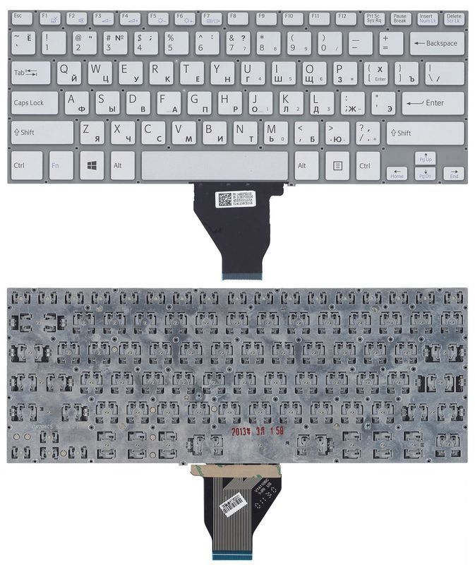 Клавіатура для ноутбука Sony Vaio (FIT 14E) Срібло, (Без рамки) UA