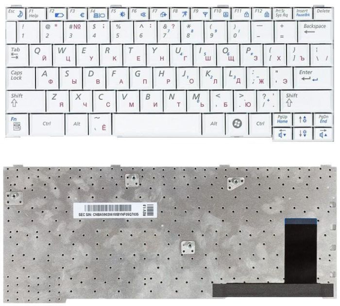 Клавіатура для ноутбука Samsung (Q68, Q70) Біла UA
