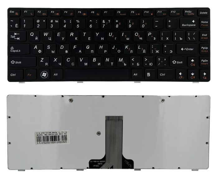 Клавіатура для Lenovo IdeaPad Z380 Z385 B470 B475 G470 G475 V470 Z470 B480 B485 G480 G485 Z480 Z485 B490 M490 M495 чорна High Copy (25-011680)