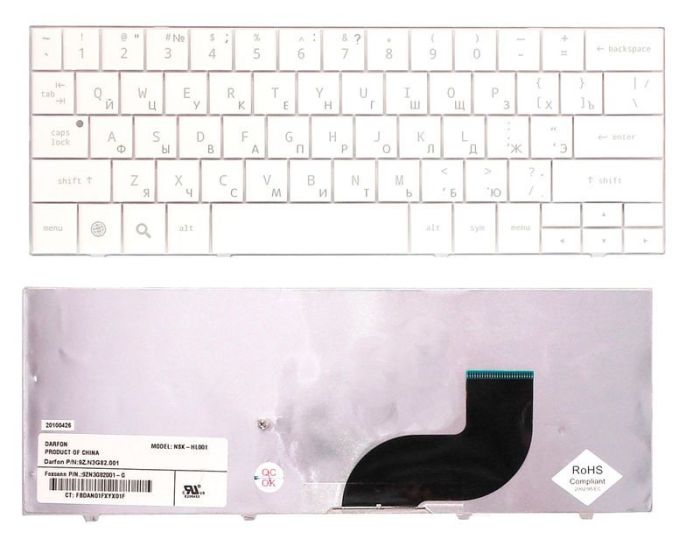 Клавіатура для ноутбука HP Compaq Airlife (100) White, RU