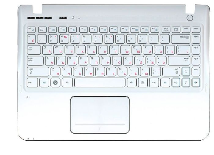 Клавіатура для ноутбука Samsung (SF310) Біла, (Біла TopCase), RU
