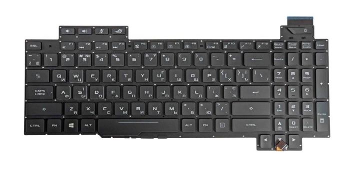 Клавіатура для ноутбука Asus ROG Strix GL503 з підсвічуванням (Біла Light), Чорна, (Без рамки) UA