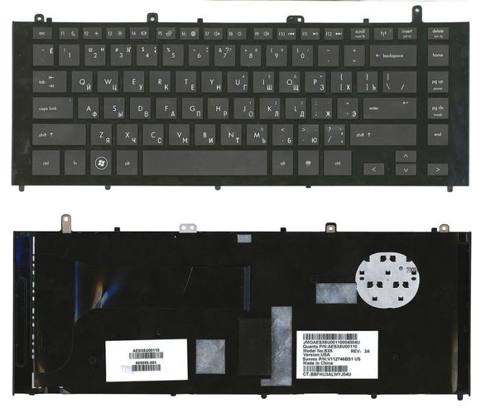 Клавіатура для ноутбука HP ProBook (4425S) Чорна, (Чорна рамка) UA