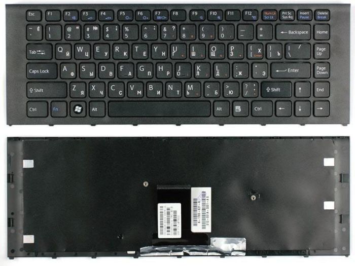 Клавіатура для ноутбука Sony Vaio (VPC-EA) Чорна, (Чорна рамка) UA