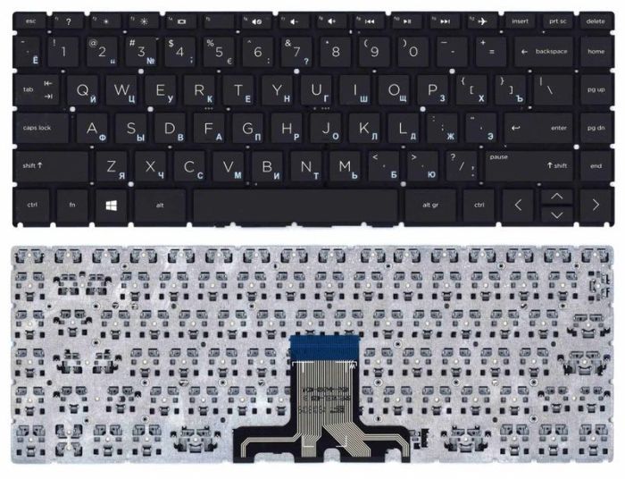 Клавіатура для ноутбука HP 240 G7 Black, (No Frame), RU