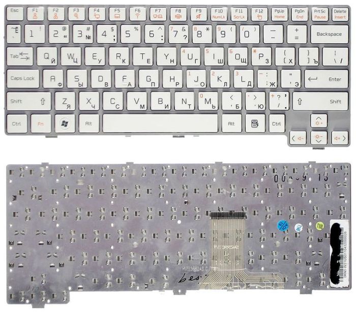 Клавіатура для ноутбука LG (X170) White, (White Frame) RU