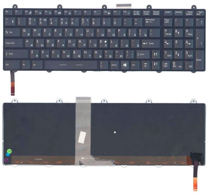 Клавіатура для ноутбука MSI (GE60, GE70, GT60, GP60, GT70, GP70) з підсвічуванням (Light) Чорна, (Чорна рамка) UA