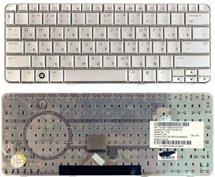 Клавіатура для ноутбука HP Pavilion (TX1000, TX2000, TX2500) Silver, RU