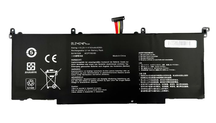 Батарея Elements MAX для Asus ROG GL502VT GL502VM FX60VM FX502VD FX502VM FX502VE FX502VT 15.2V 4150mAh (B41N1526-4S1P-4200)