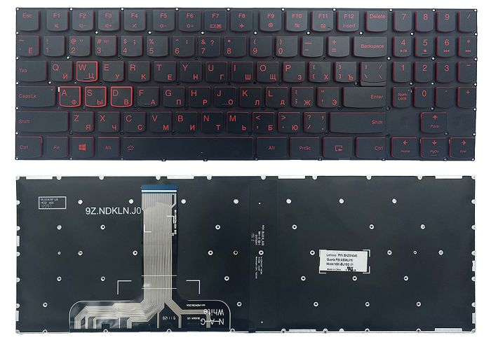 Клавіатура Lenovo Legion Y530-15ICH Y540-15IRH Y540-17IRH чорна без рамки Прямий Enter підсвітка RED Original PRC (9Z.NDKLN.J01)