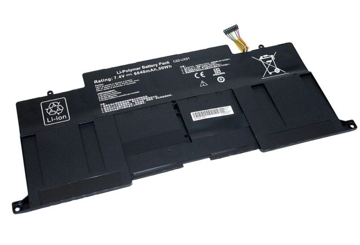 Акумулятор для ноутбука Asus C22-UX31 UX31-2S2P 7.4V Чорний 6840mAh OEM