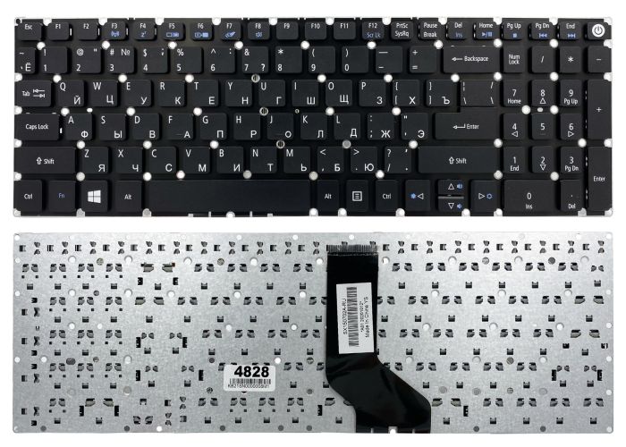 Клавіатура для Acer Aspire E5-523 E5-553 E5-573 E5-722 E5-752 E5-773 F5-521 ES1-533 V5-591G чорна без рамки прямий Enter PWR High Copy (AEZAAF00010)