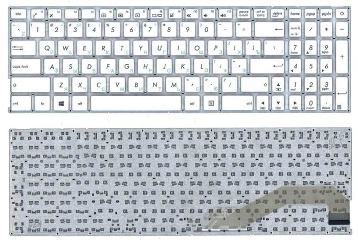 Клавіатура для ноутбука Asus (X540) Біла, (Без рамки), RU