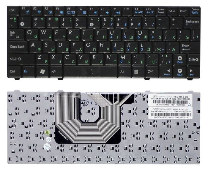 Клавіатура для ноутбука Asus EEE PC 900 T91 T91MT 900SD Чорна, RU