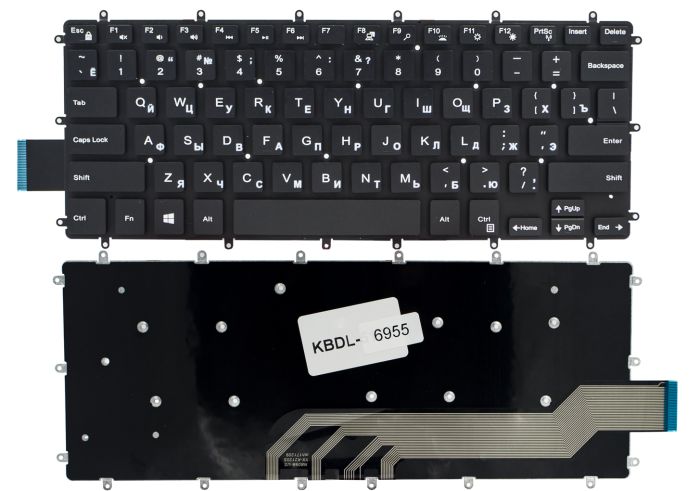 Клавіатура для Dell Inspiron 13-5368 5378 5379 7378 7368 14-7460 7467 Vostro 14-5468 Latitude 3379 чорна без рамки Прямий Enter High Copy (0M9DMK)