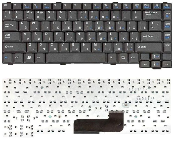 Клавіатура для ноутбука Gateway CX200, CX210, M280, M285, CX2620, CX2620h, CX2608, CX2610, CX2615, CX2619, CX2724, CX2720 Black, RU
