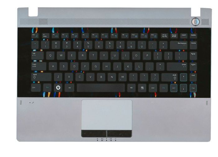 Клавіатура для ноутбука Samsung (RC410) Чорна, (Чорна-Сіра TopCase), RU