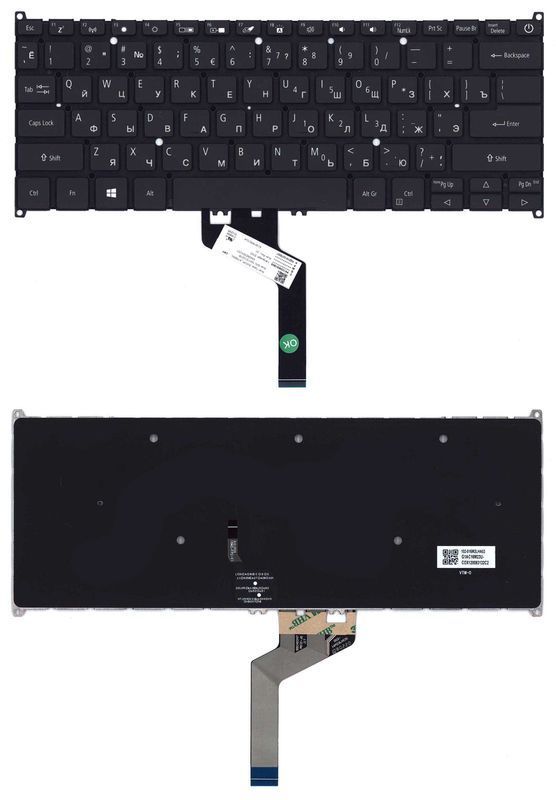 Клавіатура для ноутбука Acer Aspire Swift 5 SF514-52T з підсвічуванням (Light), Black, RU