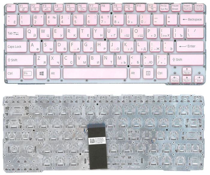 Клавіатура для ноутбука Sony (SVE14A) Pink, с подсветкой (Light), (No Frame) UA