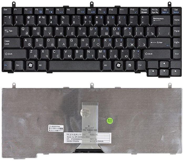 Клавіатура для ноутбука MSI Megabook (VR330X, VR330XB, VR330) Чорна, UA