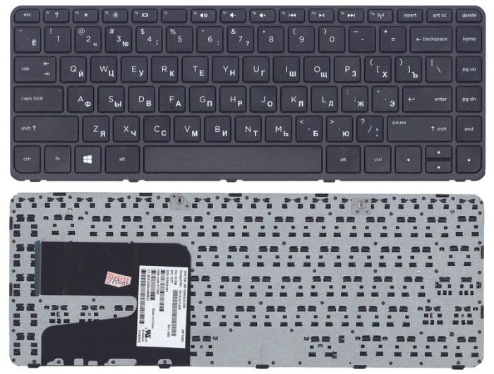 Клавіатура для ноутбука HP Pavilion (14-E) Чорна, (Чорна рамка) UA