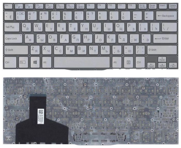 Клавіатура для ноутбука Sony Vaio (SVF14) Срібло, (Без рамки) UA