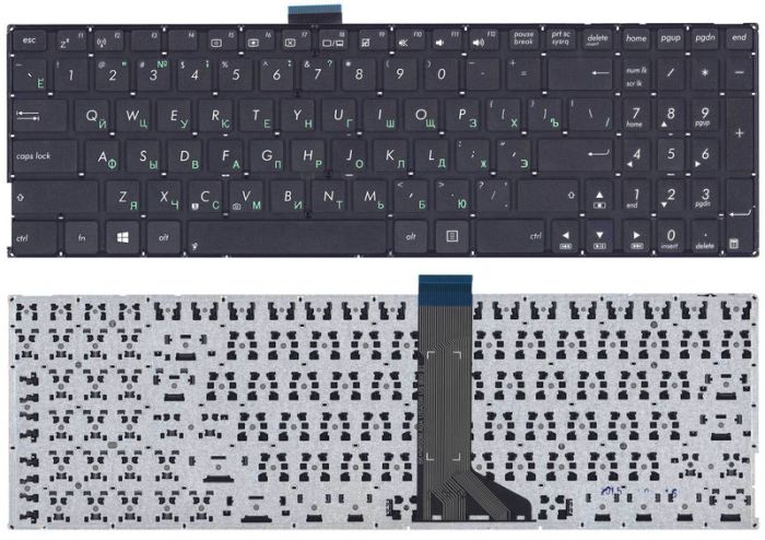 Клавіатура для ноутбука Asus (X555L) Чорна, (Без рамки), RU