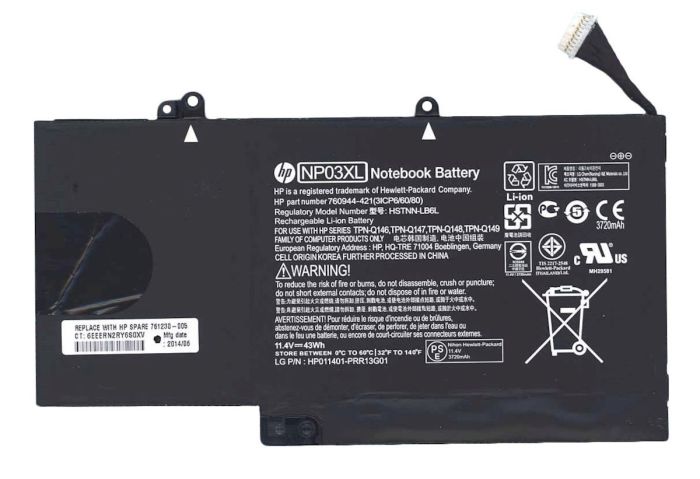 Акумулятор для ноутбука  HP Compaq HSTNN-LB6L 11.4V Чорний 3720mAh Orig