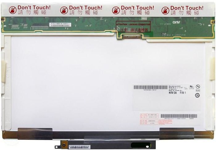 Матриця для ноутбука 12,1", Normal (стандарт), 20 pin (зверху направо), 1280x800, Світлодіодна (LED), без кріплень, глянсова, AU Optronics (AUO), B121EW07 V.1