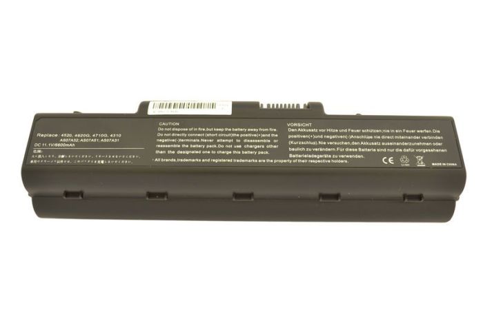 Усиленный аккумулятор для ноутбука Acer AS07A31 Aspire 2930 11.1V Black 6600mAh OEM
