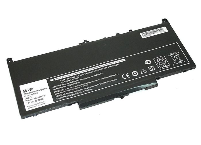 Аккумулятор для ноутбука Dell J60J5 Latitude 12 E7270 7.6V Black 6800mAh OEM