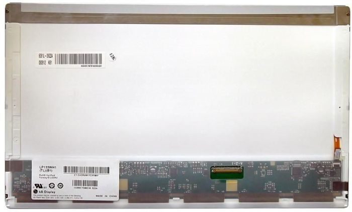 Матриця для ноутбука 13,3", Normal (стандарт), 40 pin (знизу праворуч), 1366x768, Світлодіодна (LED), без кріплень, матовая, LG-Philips (LG), LP133WH1-TLB1