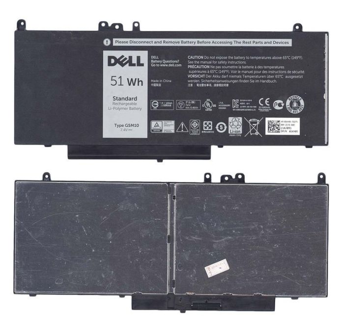Акумулятор для ноутбука  Dell G5M10 Latitude E5450 7.4V Чорний 6460mAh Orig