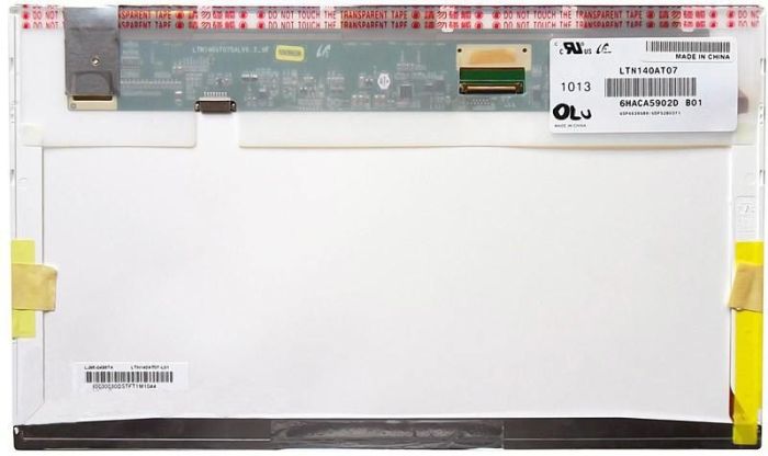 Матрица для ноутбука 14,0", Normal (стандарт), 40 pin (снизу слева), 1366x768, Светодиодная (LED), без крепления, глянцевая, Samsung, LTN140AT07