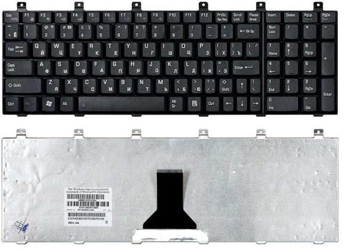 Клавіатура для ноутбука Toshiba Satellite (M60, M65, P100, P105) Чорна, RU