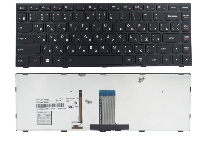 Клавіатура Lenovo IdeaPad G40-30 G40-45 G40-70 G40-75 Z40-70 Z40-75 Flex 2-14 чорна підсвітка Original PRC (25215661)