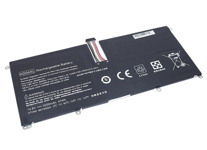 Аккумулятор для ноутбука HP HD04XL Envy 13-2000eg Spectre XT Ultrabook 14.8V Black 3200mAh OEM