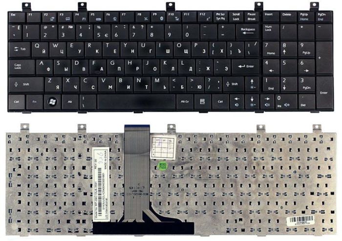 Клавіатура для ноутбука MSI (VR705, GE600, GE603, GT627, GT628, GT640, GT725, GT727, GT729) Black, RU