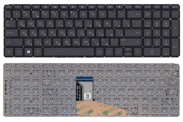 Клавиатура для ноутбука HP Spectre X360 (15-CH) (Black) с подсветкой (Light), RU