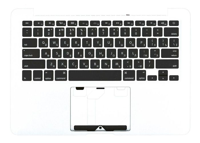 Клавіатура для ноутбука Apple MacBook Pro (A1425) Чорна, (Срібло TopCase), RU (горизонтальний ентер)